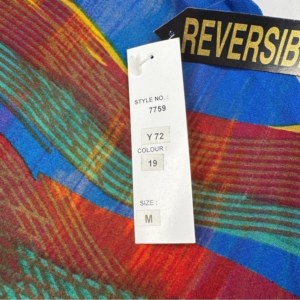 Jasmine KC Reversible Mesh Maxi Dress | Multicolor Abstract Print | Size M NWT - Picture 7 of 8